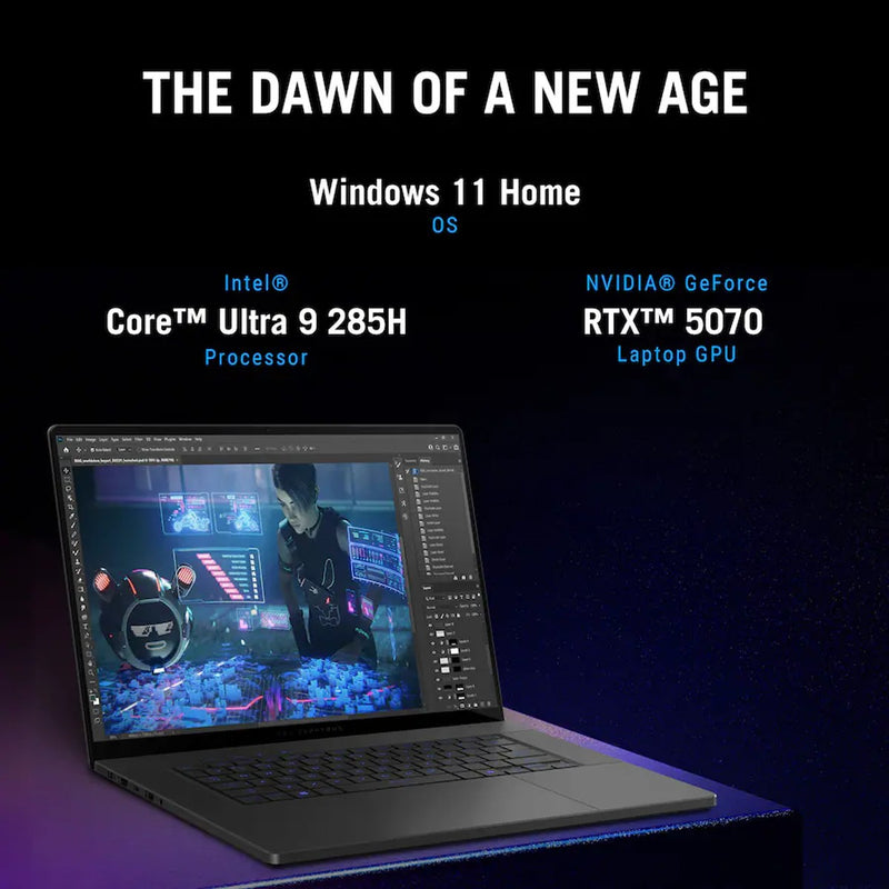 ASUS - ROG Zephyrus G16 16" 2.5K OLED 240Hz Gaming Laptop - Intel Core Ultra 9 285H - 16GB Memory - RTX 5070 - 1TB Storage - Eclipse Gray