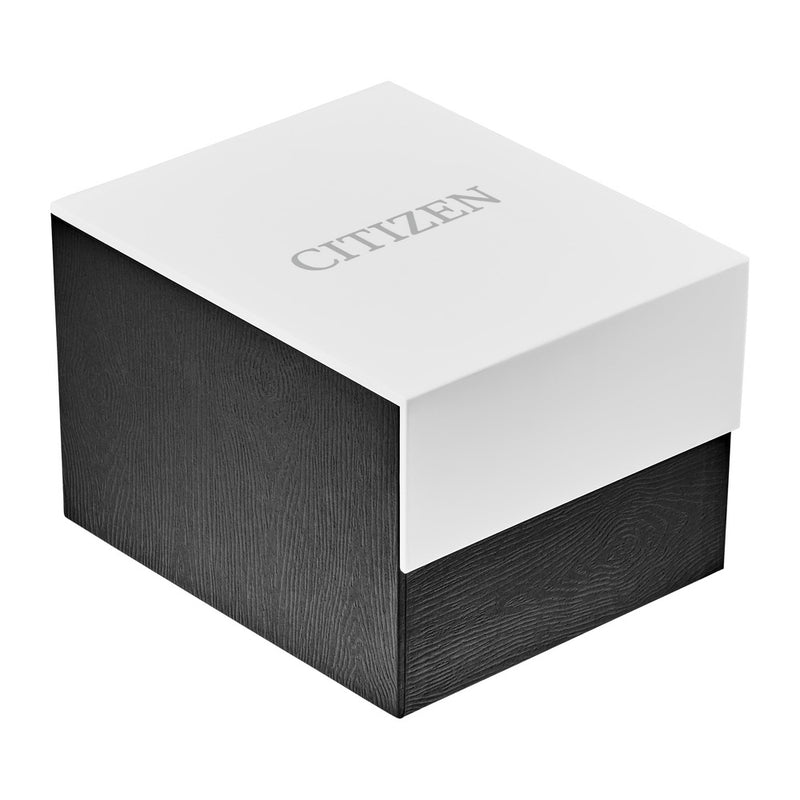 Citizen Reloj unisex Eco-Drive Classic Eco, acero inoxidable de dos tonos, correa de cuero gris, modelo AR3124-07H