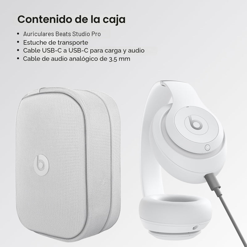 Beats Studio Pro - Mate blanco — Audífonos over-ear premium con ANC, hasta 40h