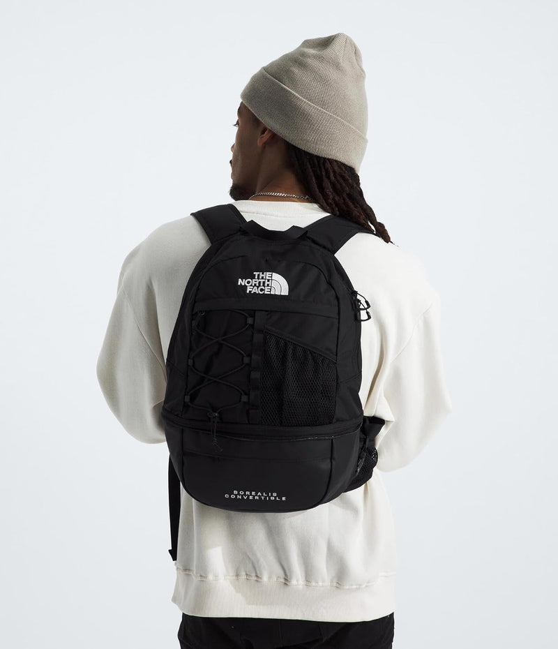 The North Face Borealis Convertible Pack - Commuter Laptop Backpack, Removable Lumbar Pack, Water Repellent Finish, TNF Black/TNF Black, One Size