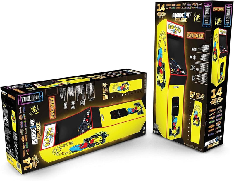 Arcade1Up PAC-Man Deluxe Arcade Machine for Home - 5 Feet Tall - 14 Classic Games