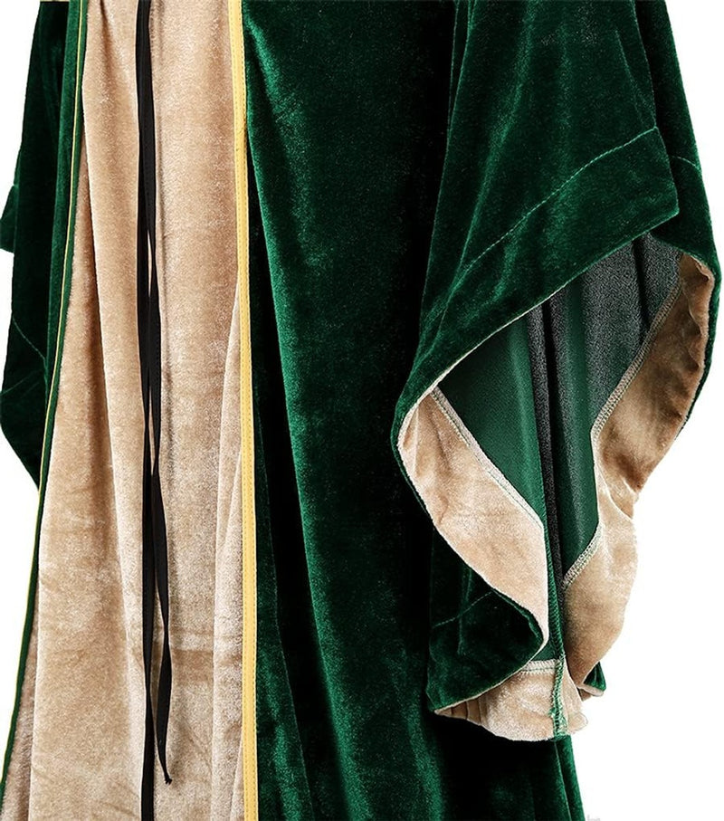 Lehauya Womens Renaissance Costume Dress Medieval Velvet Lace Up Faire Gown