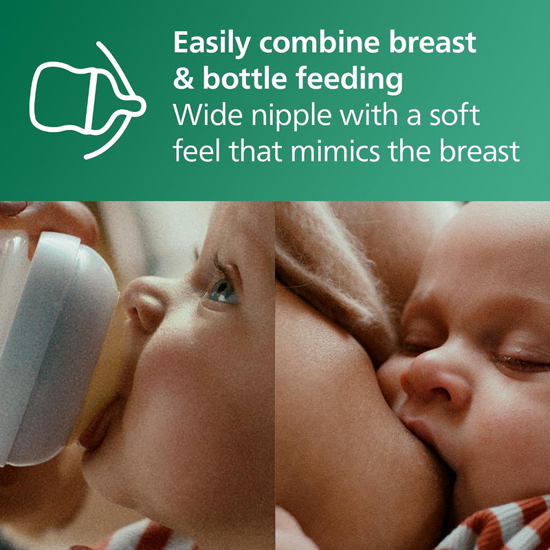 Philips Avent Natural Biberones de Vidrio 4 oz Flujo Lento Pack de 4