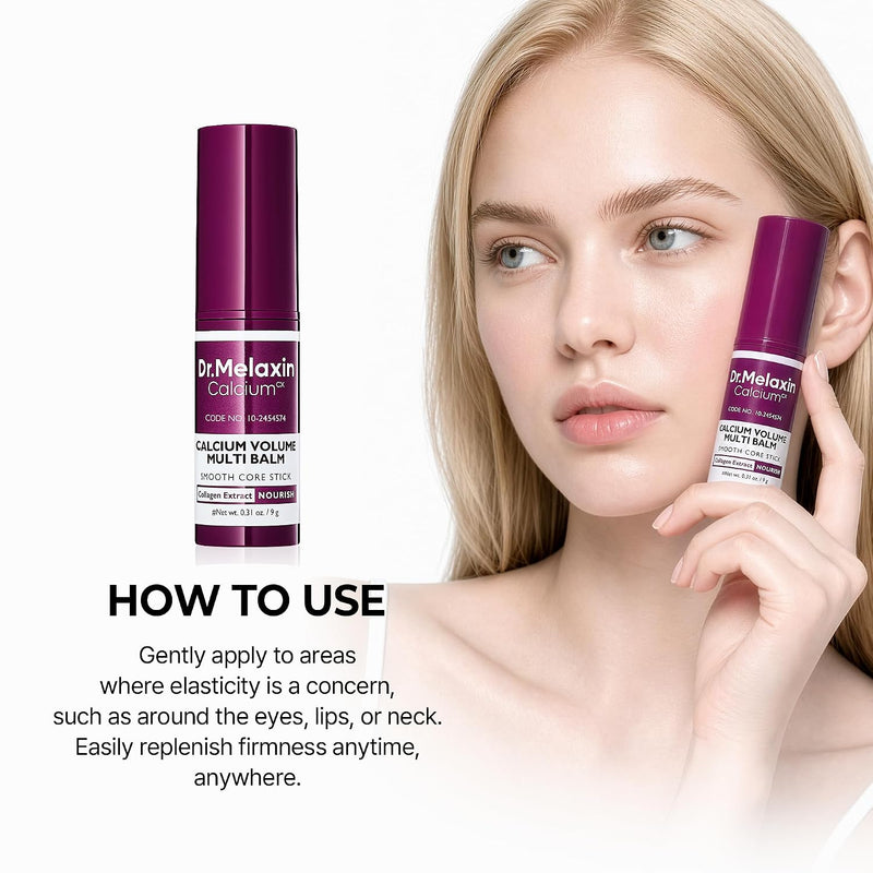 Dr.Melaxin Cemenrete Balsamo Multifuncional de Calcio y Colageno 9g, Tratamiento Antiarrugas para Rostro y Contorno de Ojos, Stick Coreano
