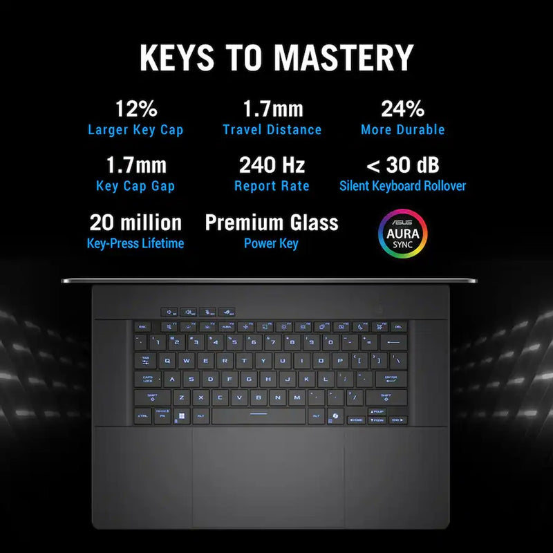 ASUS - ROG Zephyrus G16 16" 2.5K OLED 240Hz Gaming Laptop - Intel Core Ultra 9 285H - 16GB Memory - RTX 5070 - 1TB Storage - Eclipse Gray