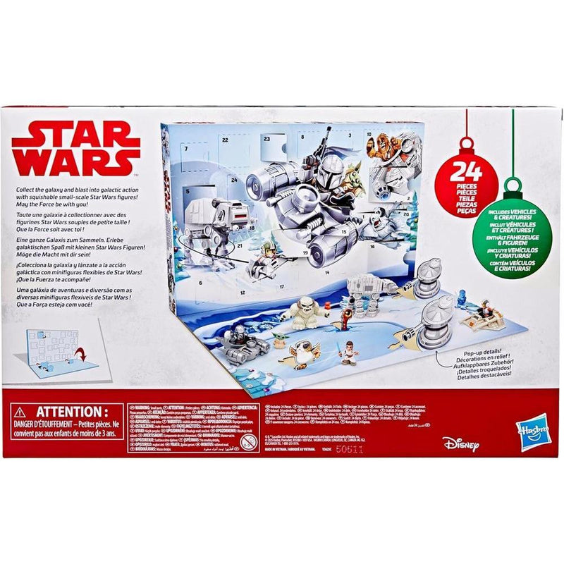 Calendario de Adviento Star Wars con 24 Sorpresas, Incluye Figuras y Vehículos para Niños y Niñas Mayores de 4 Años