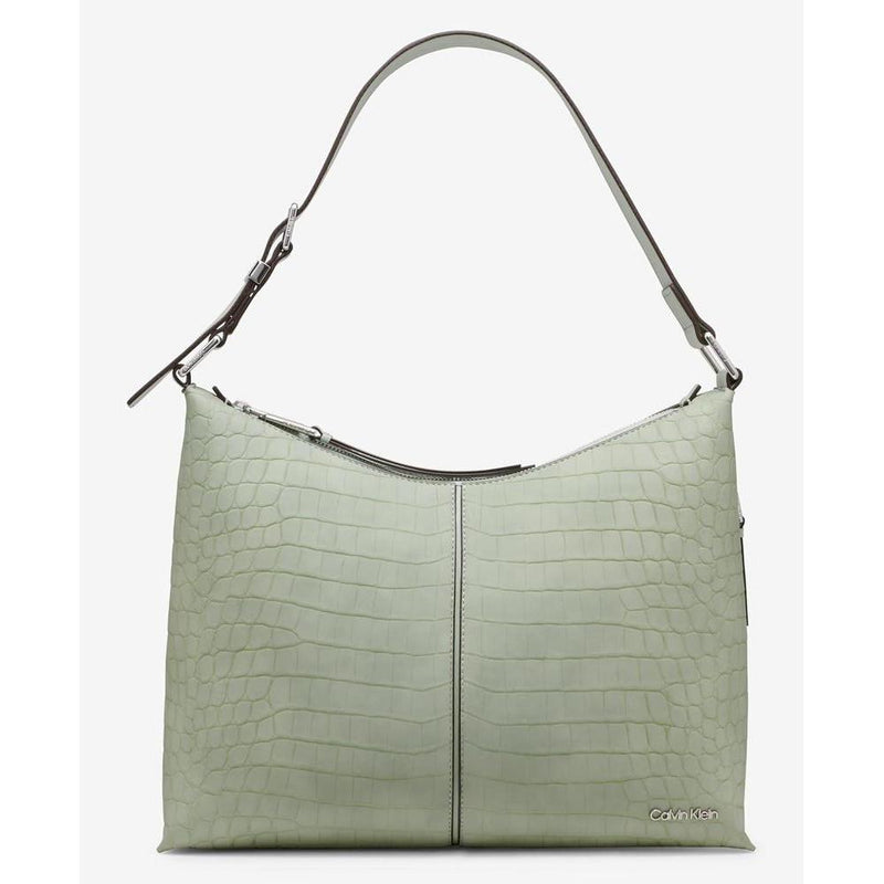 Calvin Klein Max Top Zip Bolso de hombro Hobo con cuero vegano y organización interior, correa ajustable y estilo elegante