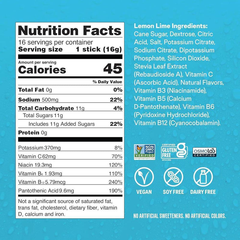 Liquid I.V. Multiplicador de Hidratación con Electrolitos, Sabor Limón Lima, Paquete de 16 Porciones