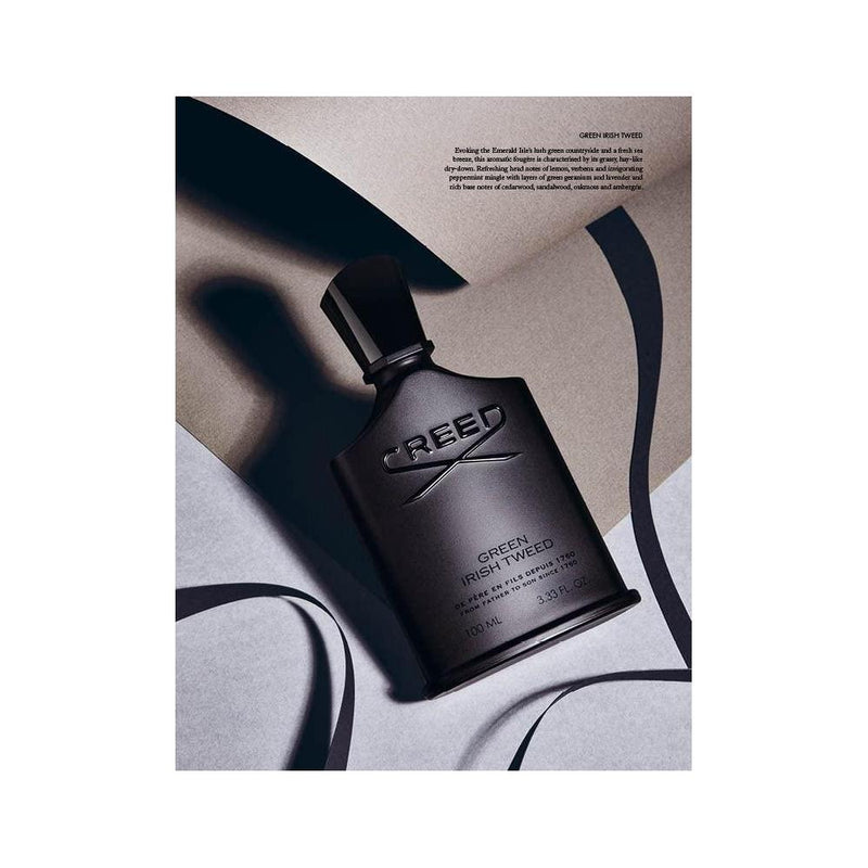 Creed Green Irish Tweed, colonia de lujo para hombres, fragancia de fougère aromático y maderas verdes y musgosas