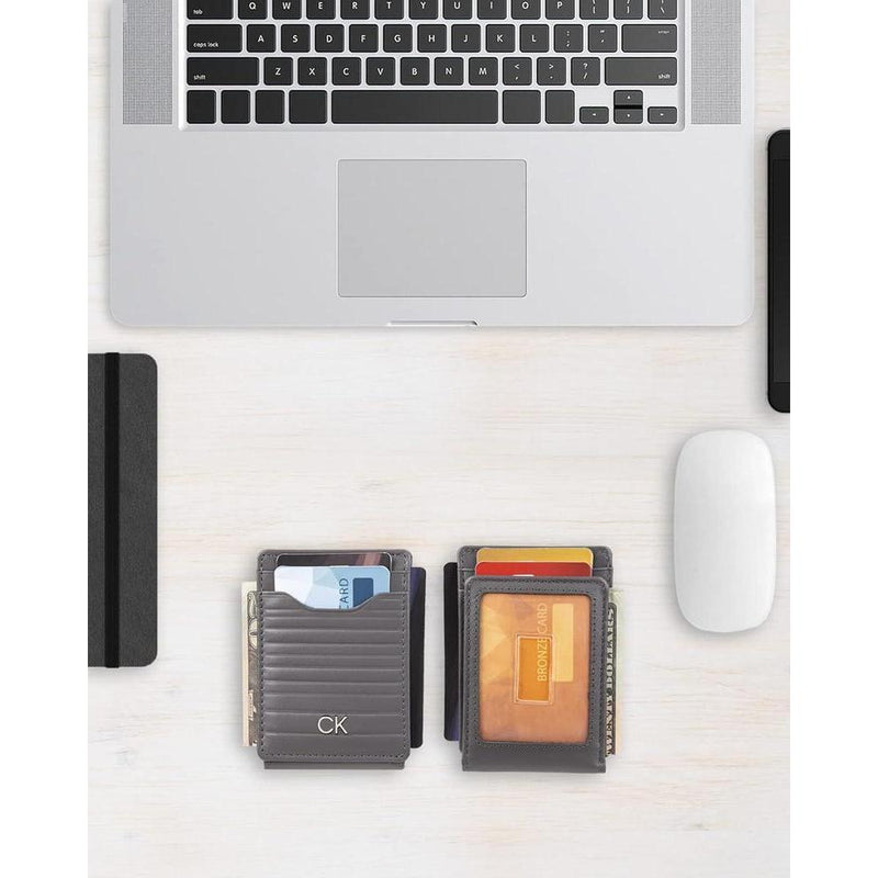 Billetera magnética de cuero Calvin Klein para hombre con protección RFID y diseño de bolsillo frontal