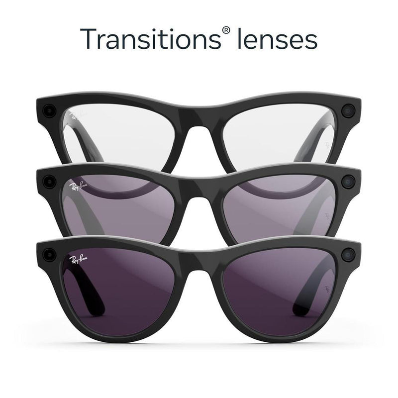 Ray-Ban Meta (Gen 2) Skyler - Shiny Black / Transitions Amethyst — Gafas inteligentes IA, cámara 12MP
