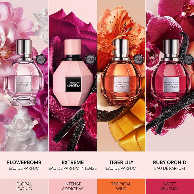 Viktor&Rolf Flowerbomb Ruby Orchid Eau de Parfum - Perfume Femenino Floral Afrutado con Vainilla y Melocotón