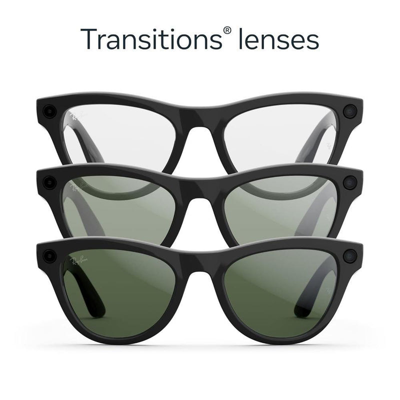 Ray-Ban Meta (Gen 2) Skyler - Shiny Black / Transitions Graphite Green — Gafas inteligentes IA, cámara 12MP