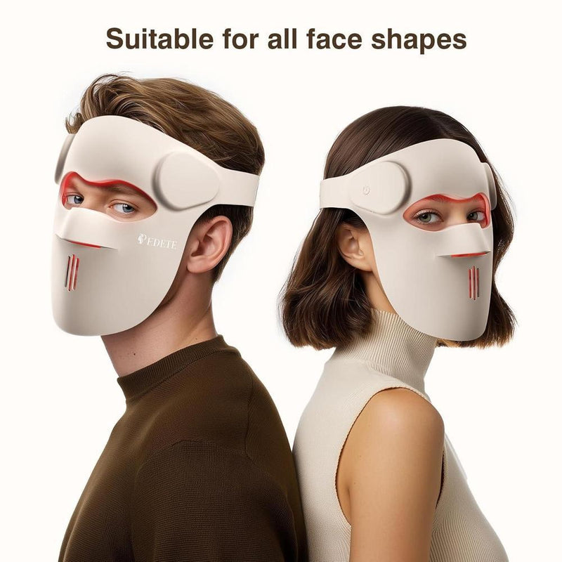 Máscara LED para terapia de luz roja inalámbrica, recargable, 9 modos, con ajuste facial 3D, mejora el cuidado de la piel en casa