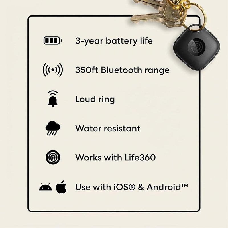 Tile Starter Pack: de Life360, rastreadores Bluetooth y buscadores de artículos para llaves, carteras. Compatible iOS y Android