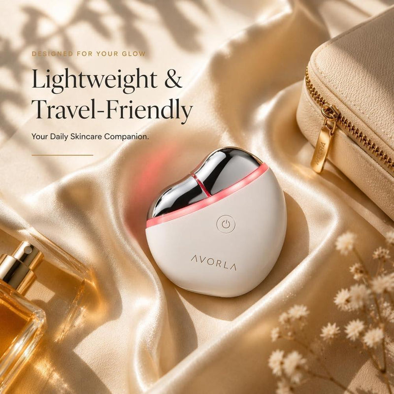 AVORLA herramienta facial LED Gua Sha con microcorriente y calor para tonificación de piel y reducción de arrugas