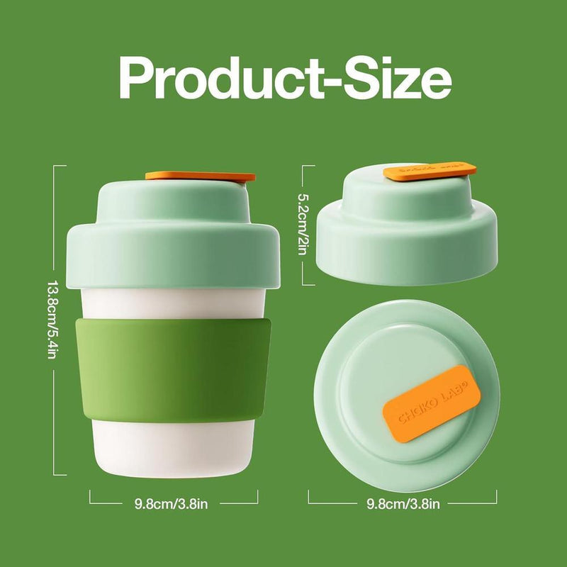 Taza de café de viaje aislante, doble pared al vacío, sin BPA, con tapa verde, fácil de sujetar y limpiar, 14 oz