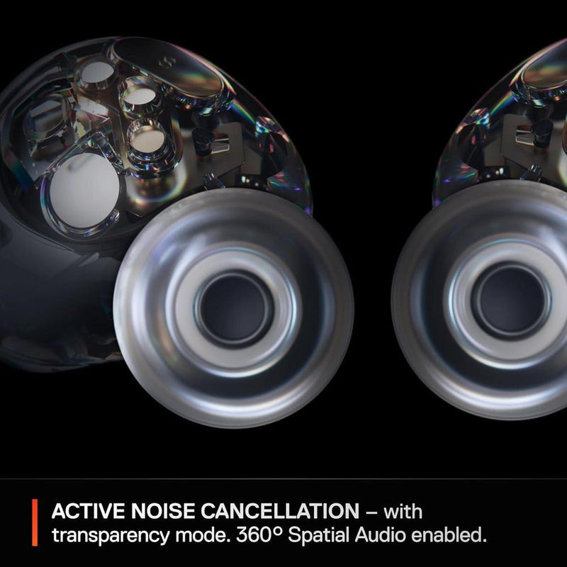 Arctis GameBuds para PlayStation, PC, Switch y móviles, con ANC, 2.4GHz y Bluetooth 5.3, resistentes al agua, batería 40H, estuche Qi