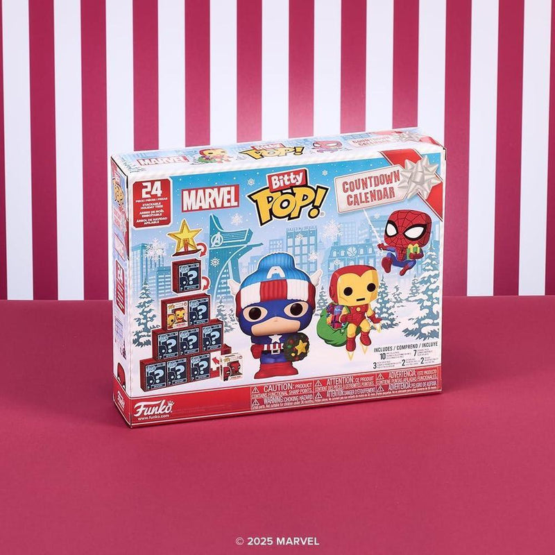 Calendario de cuenta regresiva Pop! Bitty de Marvel - 24 días de sorpresas con mini figuras coleccionables de Funko