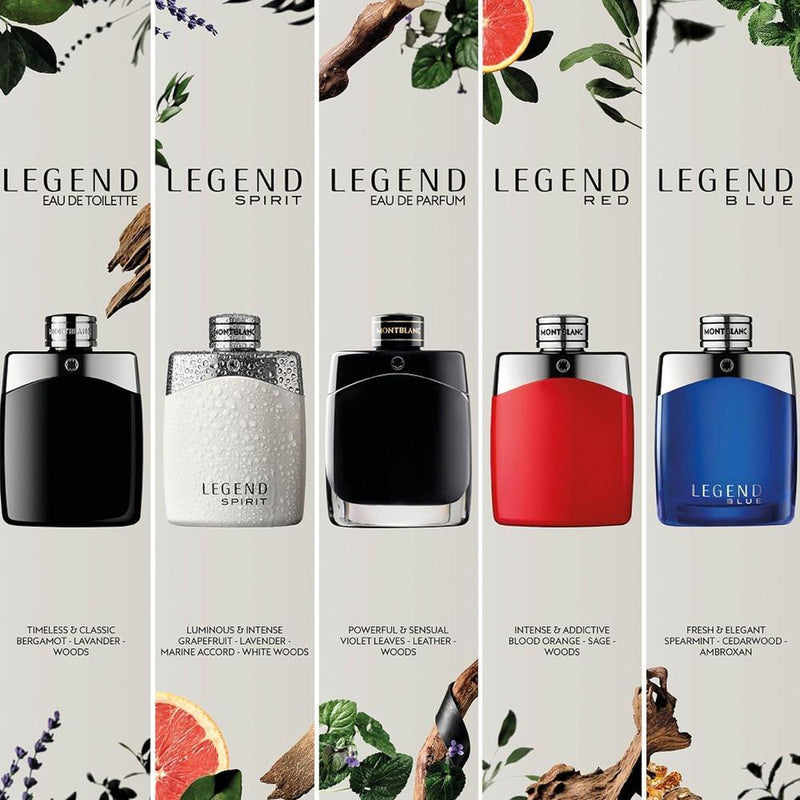 MONTBLANC Legend Eau de Toilette, fragancia duradera con notas de bergamota, jazmín y sándalo, fresca y fougère