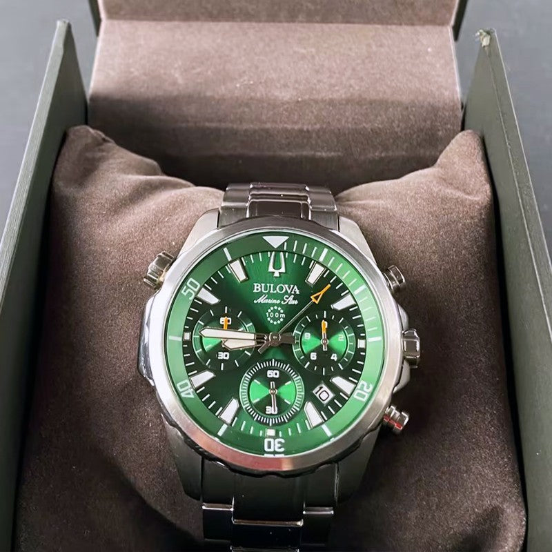 Bulova Marine Star 96B396 Cronógrafo - Esfera Verde 43mm