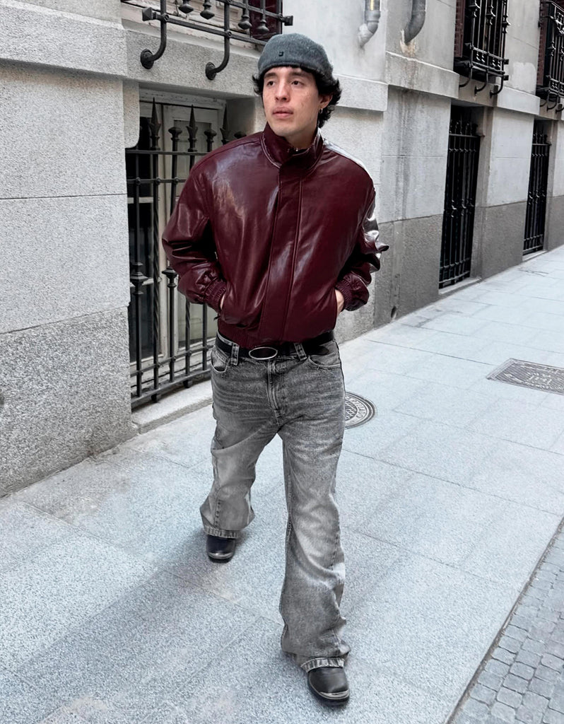Cazadora Efecto Piel Bershka