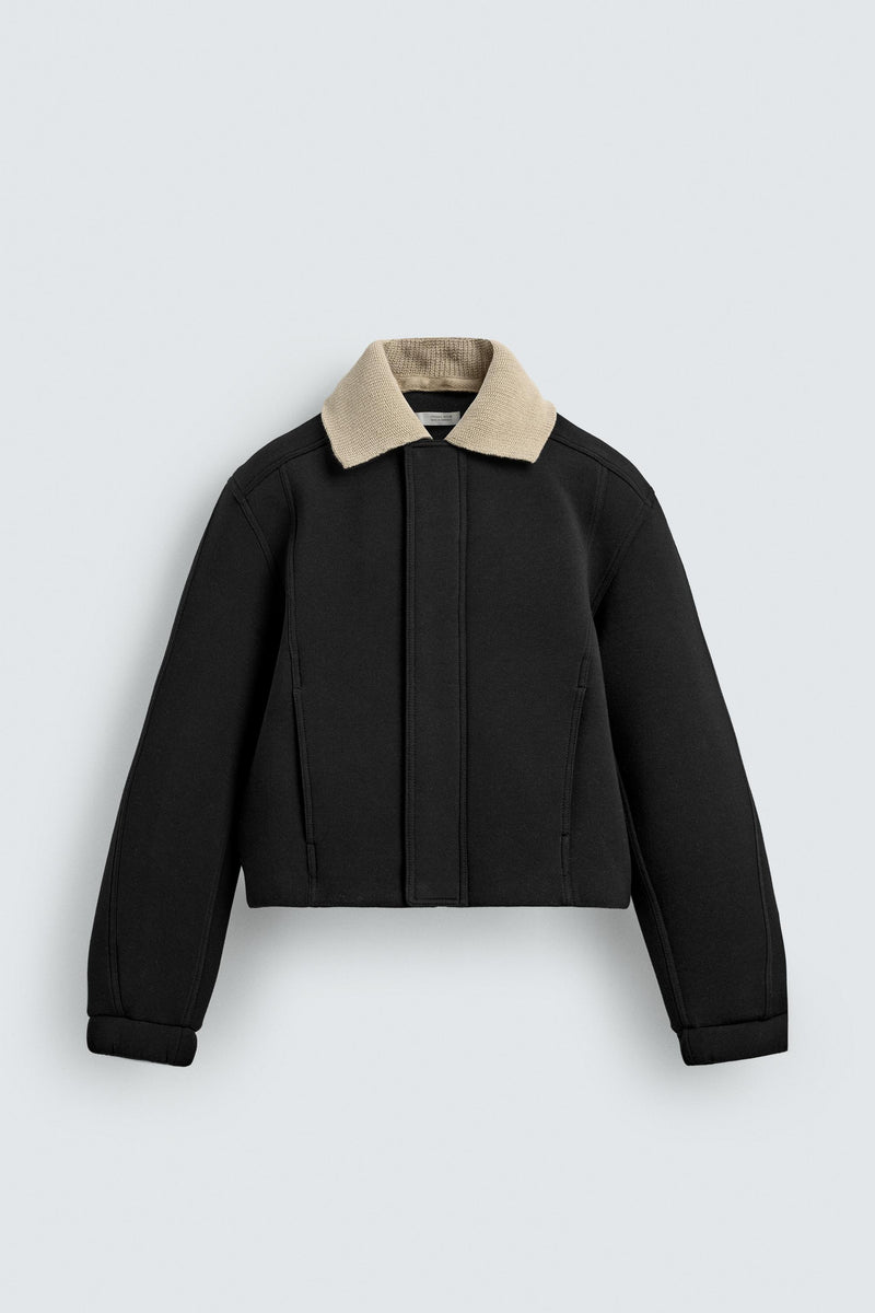 Cazadora Tecnica Cuello Contraste Zara