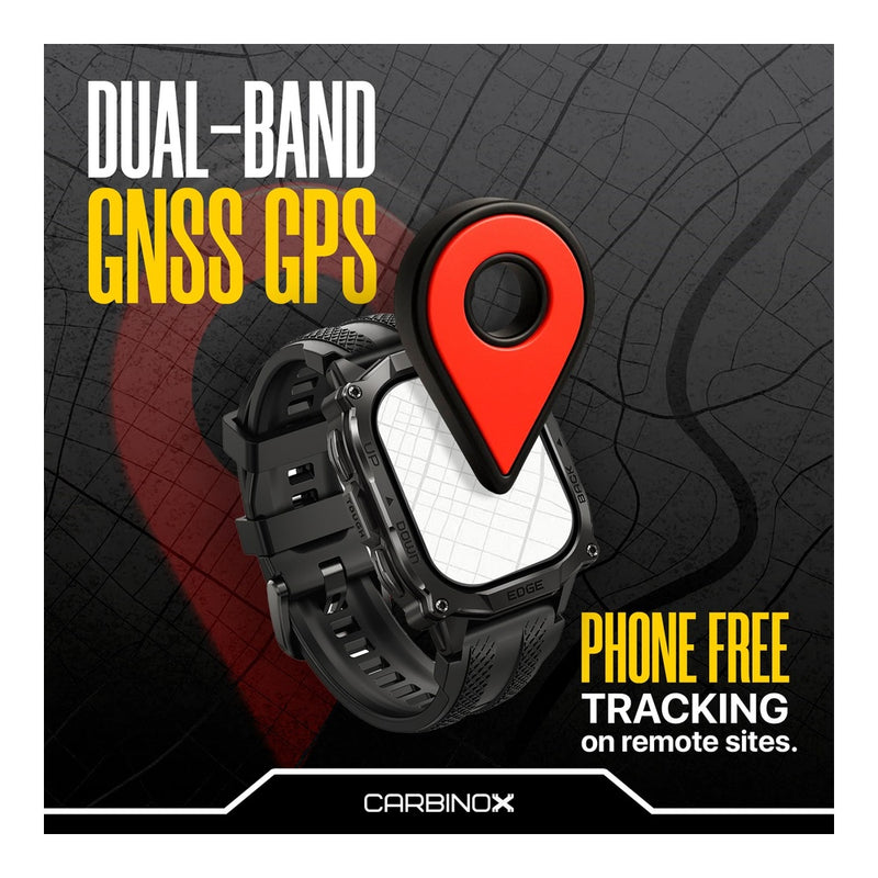 CARBINOX Edge Smart Watch Rugged con AMOLED, acero inoxidable, resistencia IP69K/5ATM, rastreadores de fitness, GNSS
