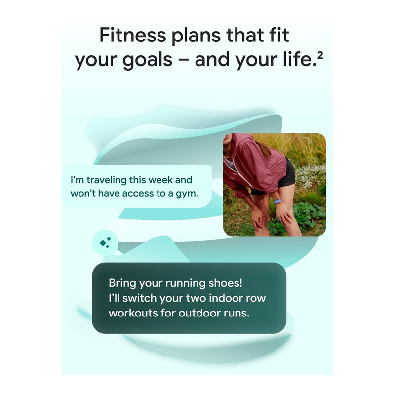 Google Fitbit Air - Monitor de actividad sin pantalla con seguimiento de actividad, frecuencia cardíaca y sueño, entrenador personalizado