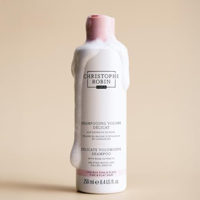 Christophe Robin Delicate Volumizing Shampoo with Rose Extracts for Thin, Fine, and Flat Hair 8.4 fl. oz (Pack of 2)