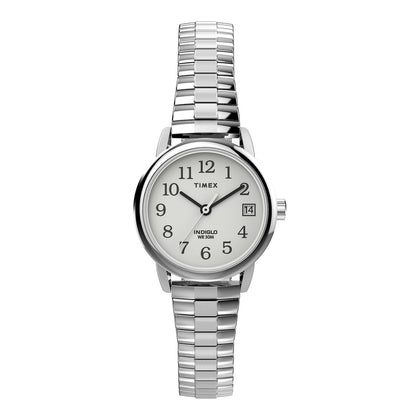 Timex Reloj Easy Reader para mujer con estilo clásico y banda de acero inoxidable resistente al agua