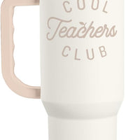 SANDJEST Teacher Appreciation Gift for Women – Stainless Steel Insulated Tumbler with Handle - Teachers Travel Coffee Mug Cup for Women Back to School Birthday Christmas, 40oz