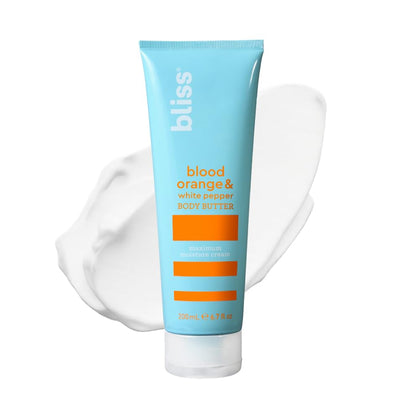 Bliss Blood Orange and White Pepper Body Butter Cream - 6.7 Oz for Dry Skin