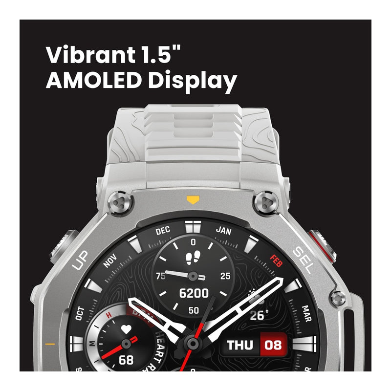 Amazfit T-Rex 3 - Reloj Inteligente Resistente Negro Con Pantalla Amoled 1.5 Pulgadas, Gps De Doble Banda Y 27 Días De Batería
