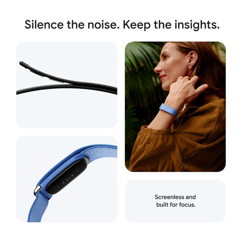 Google Fitbit Air - Monitor de actividad sin pantalla con seguimiento de actividad, frecuencia cardíaca y sueño, entrenador personalizado
