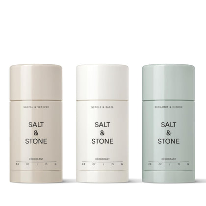 Salt & Stone Aluminum-Free Deodorant for Women & Men, Trio Set 2.6 oz (3)