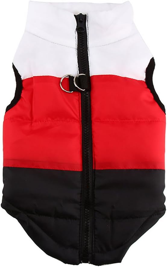 MaruPet Winter Dog Vest - Waterproof Windproof Warm Coat for Cold Weather - Small Medium Dogs (Not Big Dogs) - White/Red/Black