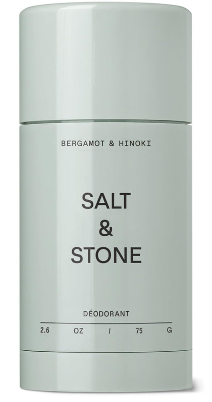 Salt & Stone Aluminum-Free Deodorant, Women & Men Bergamot & Hinoki 2.6 oz
