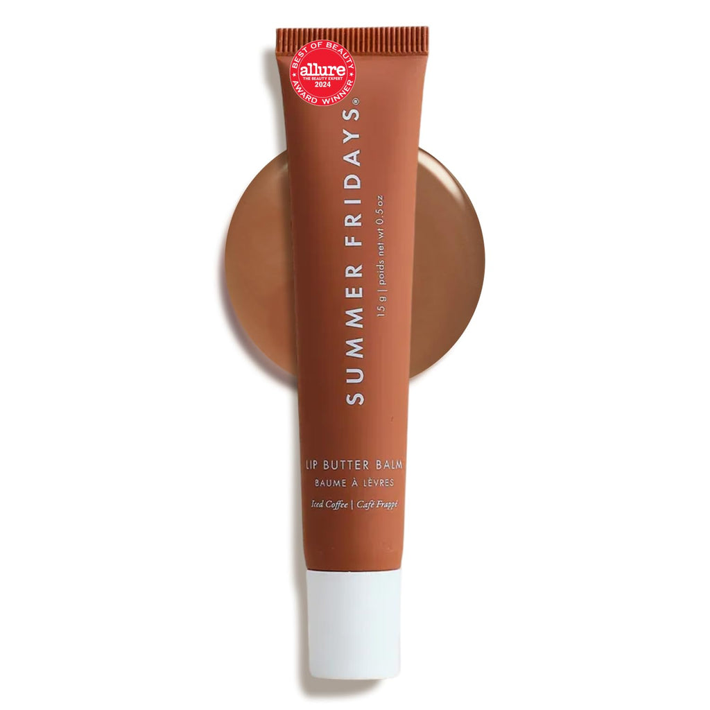 Summer Fridays Tinted Lip Butter Balm - Conditioning Vegan Lip Balm for Instant Moisture, Shine & Hydration - Sheer-Tinted, Soothing Skincare - Iced Coffee (.5 Oz)