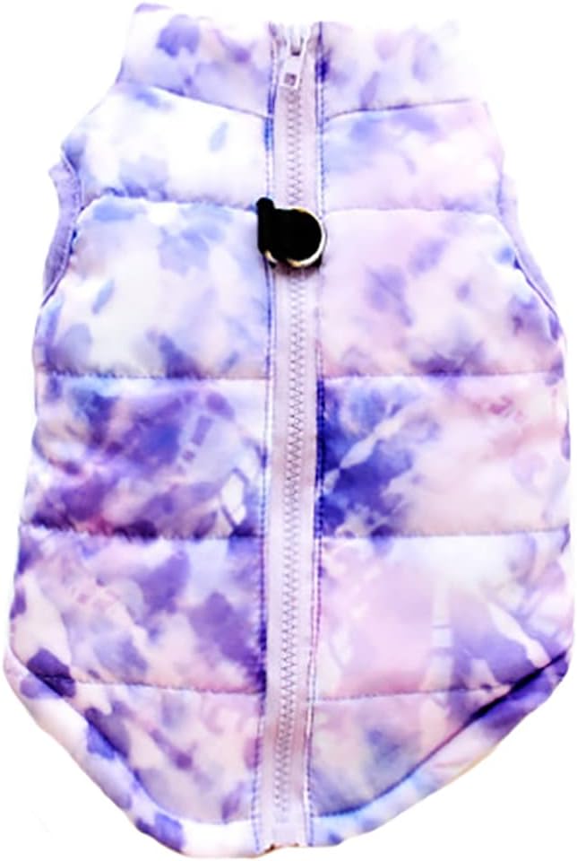 MaruPet Winter Waterproof Windproof Reversible Dog Vest Coat Warm for Cold Weather Down Jacket Small Medium Dogs (Not Suitable Big Dogs) Y-1-purple XXS XXS(Back:7.0'', Chest:11.0'', 2.0-3.0lbs)