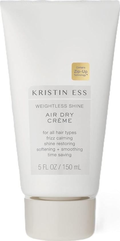 Kristin Ess Hair Weightless Shine Air Dry Cream for Curl Definition, Smoothing + Blowout Prep - Frizz Control - Light Hold - Women's Styling Product for Frizzy, Wavy + Curly Hair - Vegan