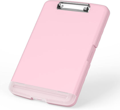 Rimilak Clipboard with Storage, 8.5 x 11'' High Capacity Clip Board, Pink
