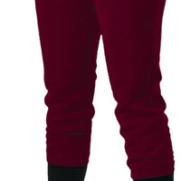 Alleson Athletic Fastpitch Softball Pants for Women. Low Rise Double Knit Maroon Softball Pants with Belt Loop (Style 605PBW) X-Large