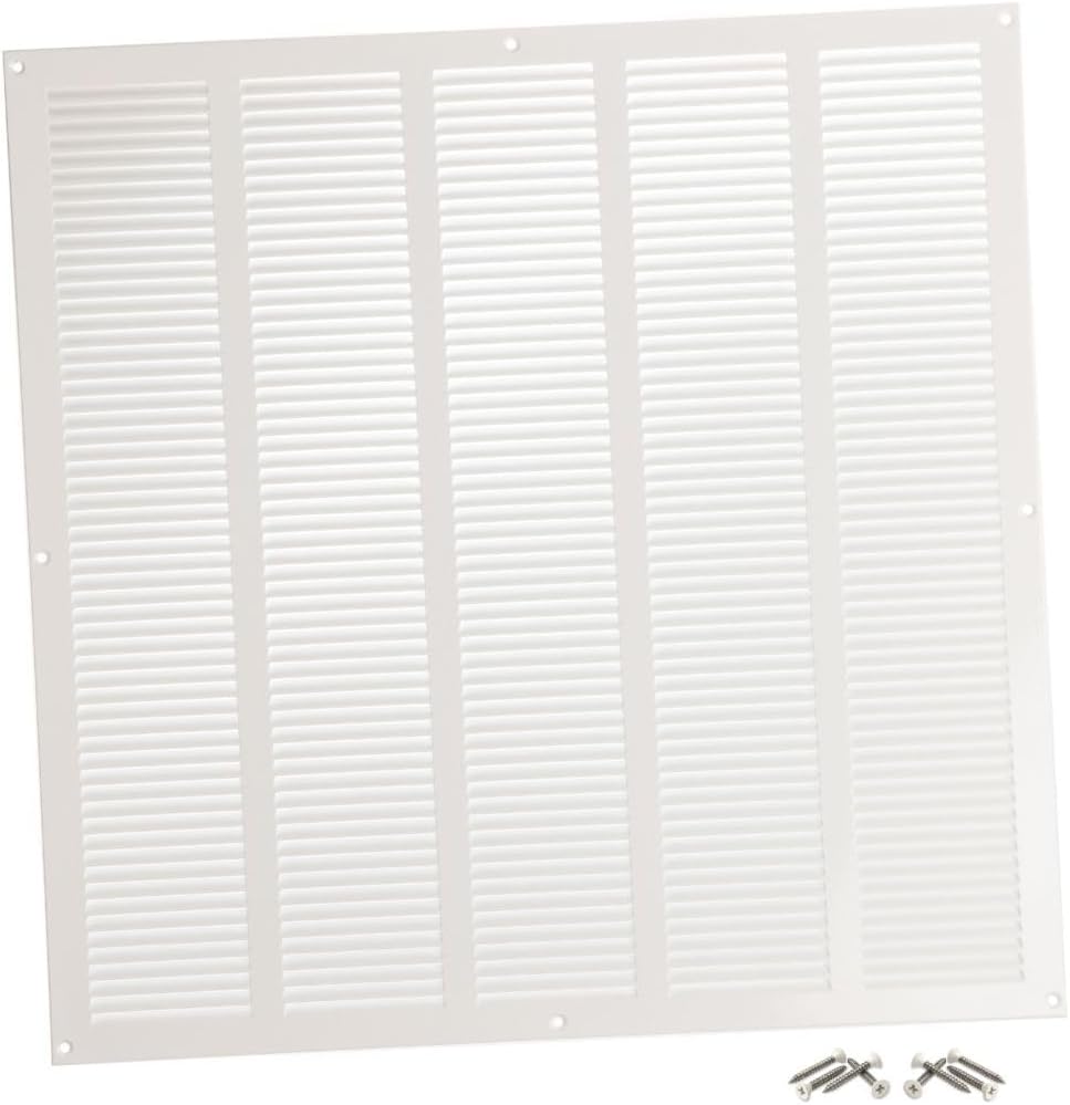 Steinberg14 White Vent Cover 18x18 (Duct Opening) with Mesh - Wall and Ceiling Ventilation Register - Metal Air Grille - HVAC Cold Air Return Vent - 19.68"W x 19.68"H Outer Dimensions