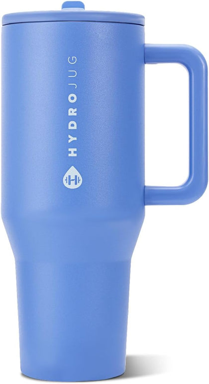 HydroJug Traveler 32oz, Insulated Tumbler with Handle & Straw, Light Blue