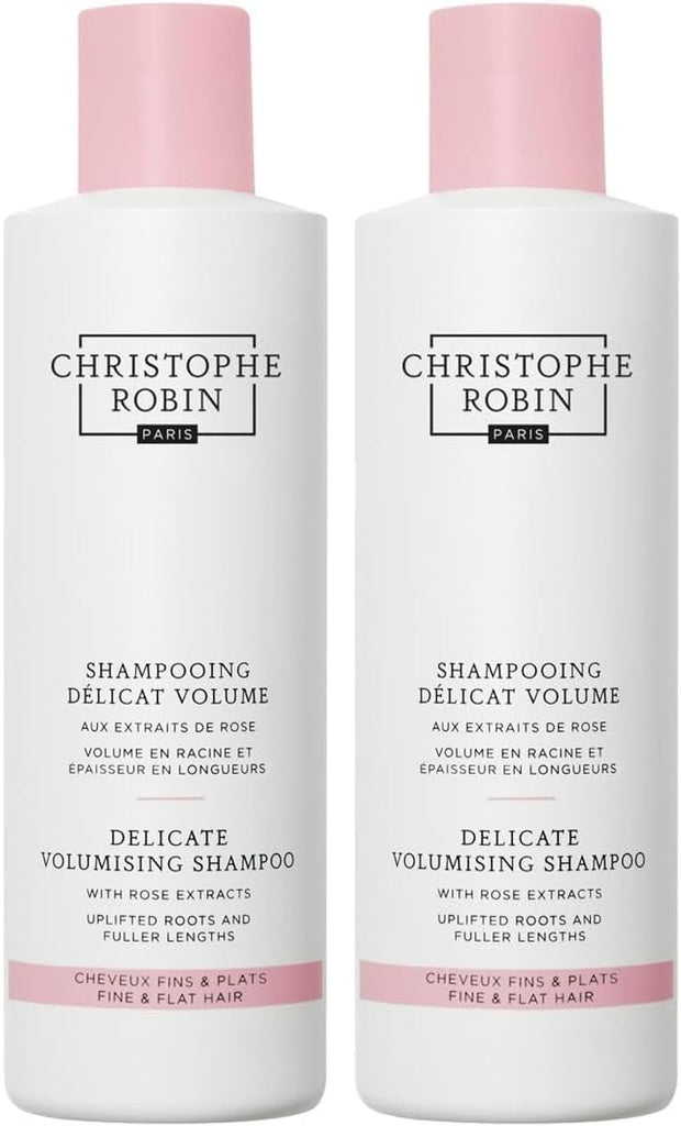 Christophe Robin Delicate Volumizing Shampoo with Rose Extracts for Thin, Fine, and Flat Hair 8.4 fl. oz (Pack of 2)