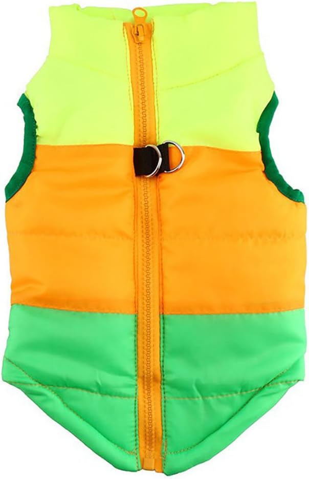 MaruPet Winter Waterproof Windproof Dog Coat - Warm Dog Jacket for Small Medium Dogs (Not Suitable for Big Dogs) - Yellow/Orange/Green Size S