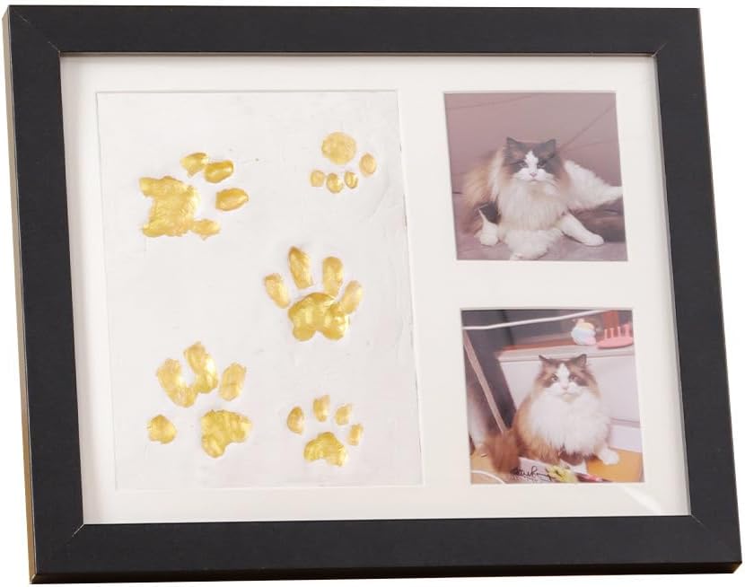 LUMIXA Baby Hand & Footprint Kit with Ink Pad & Picture Frame | Pet Paw Print Clay Keepsake for Cats Dogs | Includes 8 Color Paints for Newborn Nursery & Pet Memory Preservation (yellow(8 Paints + 2 Ink Pads))