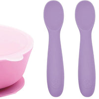 WeeSprout First Feeding Set - Silicone Baby Training Cup 2 Oz, Suction Bowl 10 Oz with Lid & 2 Baby Led Weaning Spoons - For Children 4+ Months - Non-Slip Grip - Dishwasher & Microwave Safe