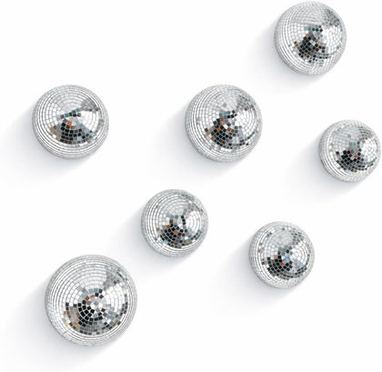 7Pcs Half Disco Ball Wall Decor Set 4/5in Disco Mirror Decor for Home Party